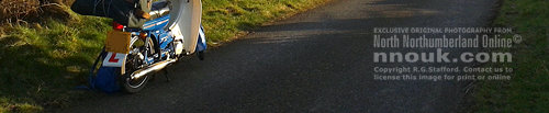 A scooter on the old Roman road south of Lowick